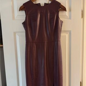 Faux leather midi dress